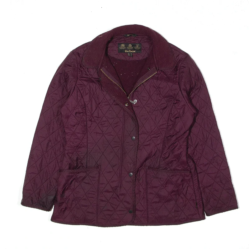 utility coatBARBOUR Polar Quilt Fleece Lined Quilted Jacket Maroon Womens UK 14