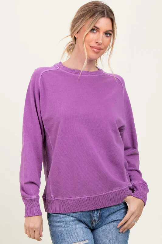 Plum French Terry Vintage Wash Pullover