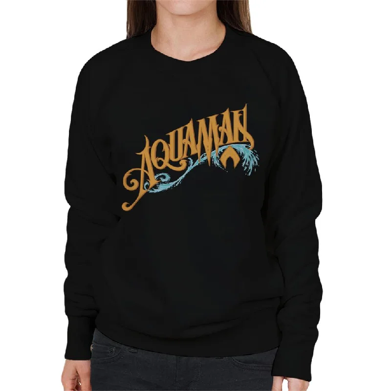 fashionable fitness sweatshirtAquaman Wave Logo Women's Sweatshirt