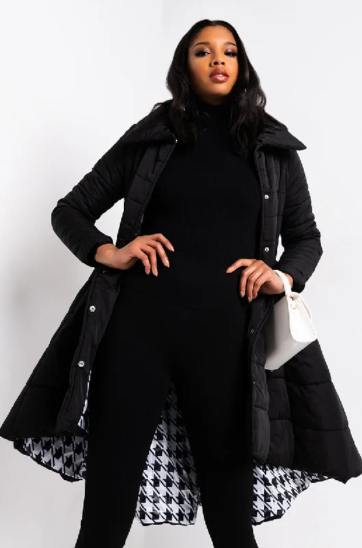 insulated jacketAZALEA WANG SOLID MIDTOWN PEPLUM PUFFER TRENCH