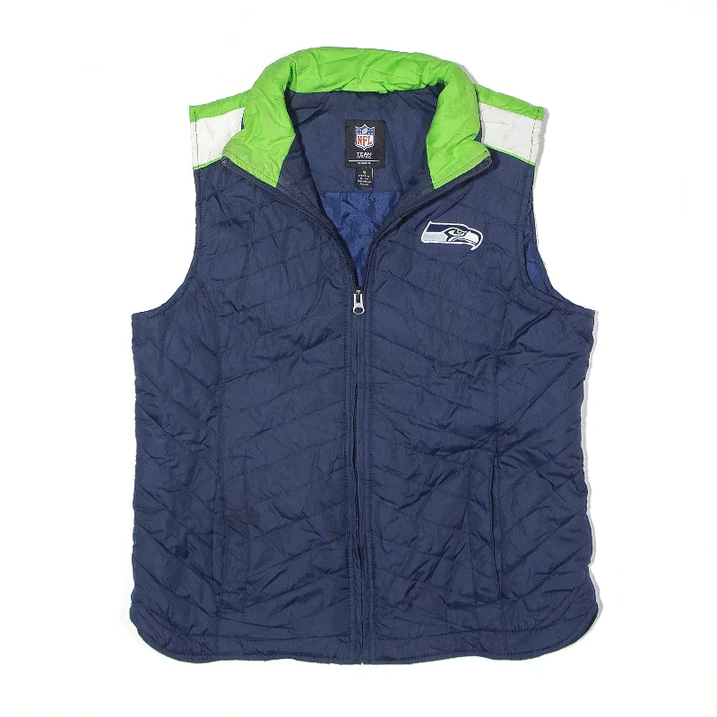 chic padded coatNFL Seattle Seahawks Quilted Gilet Blue Womens M