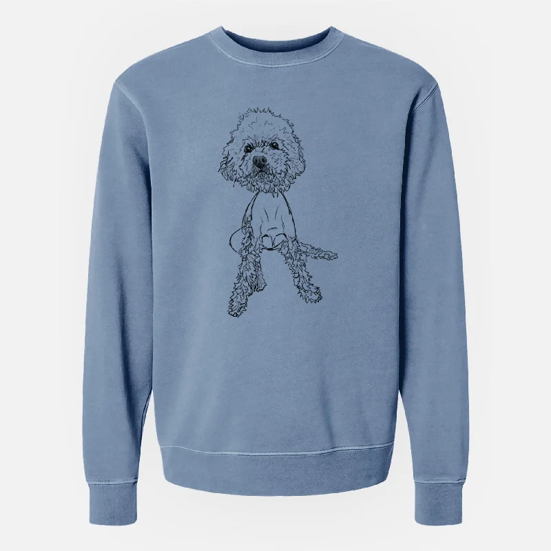 modern athletic hoodieDoodled Muffin the Poodle Mix - Unisex Pigment Dyed Crew Sweatshirt