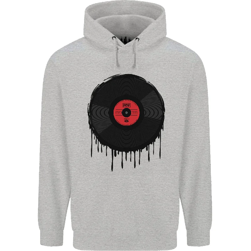 soft sports hoodieA Dripping Vinyl Record Turntable Decks DJ Mens 80% Cotton Hoodie