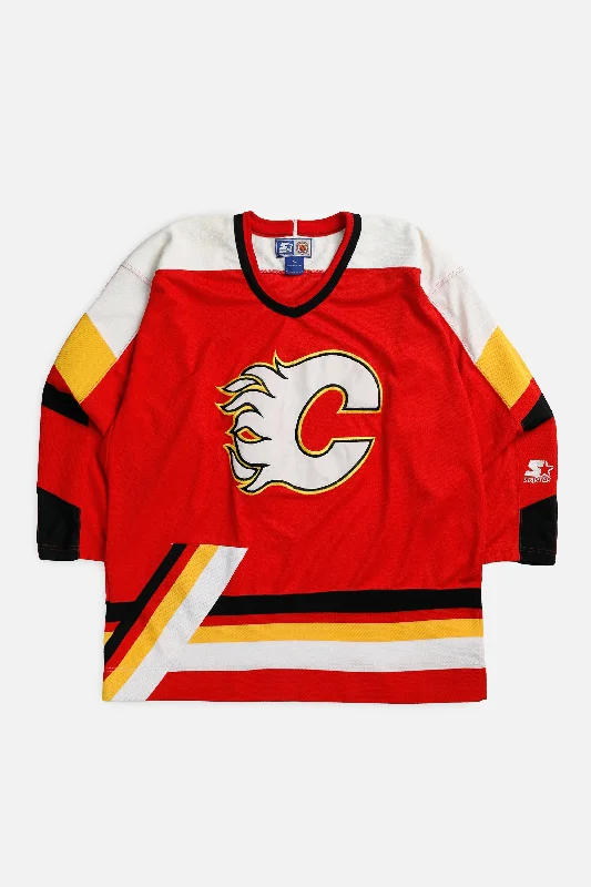 premium athletic sweatshirtVintage Calgary Flames NHL Jersey - XL