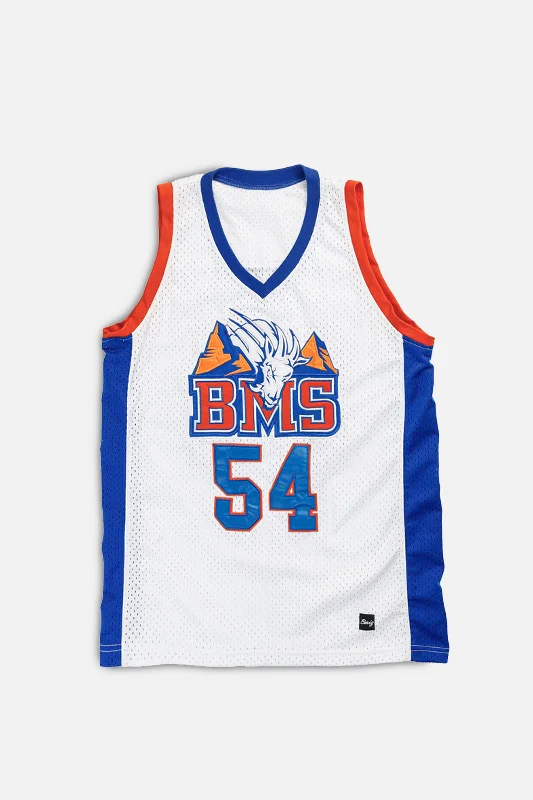 trendy fitness sweatshirtVintage BMS Basketball Jersey - M