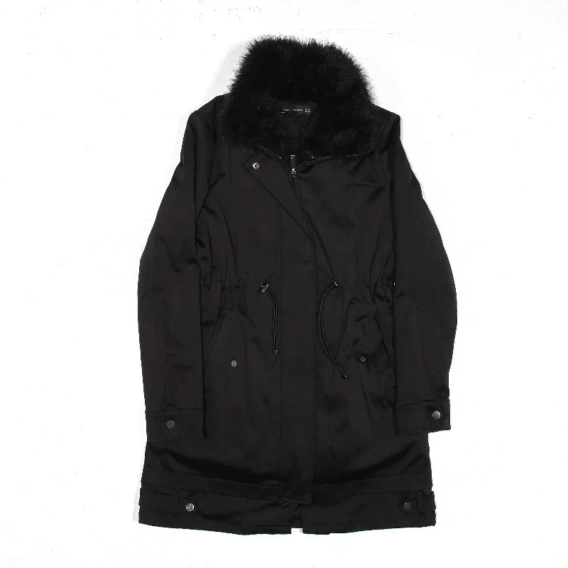 utility coatZARA WOMAN Coat Black Parka Womens XS