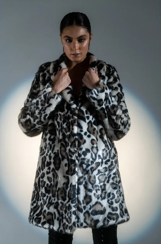 insulated winter jacketCHEETAH FAUX FUR COAT