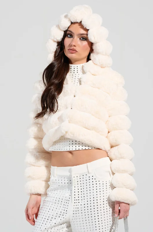 classic trench coatBUNNY CROPPED FAUX FUR COAT