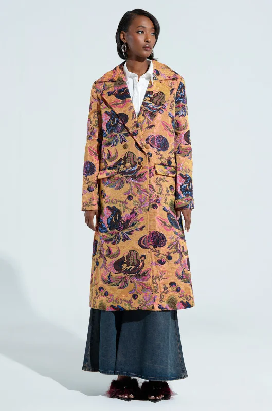 stylish blazer coatCAMBRIDGE BROCADE TRENCH