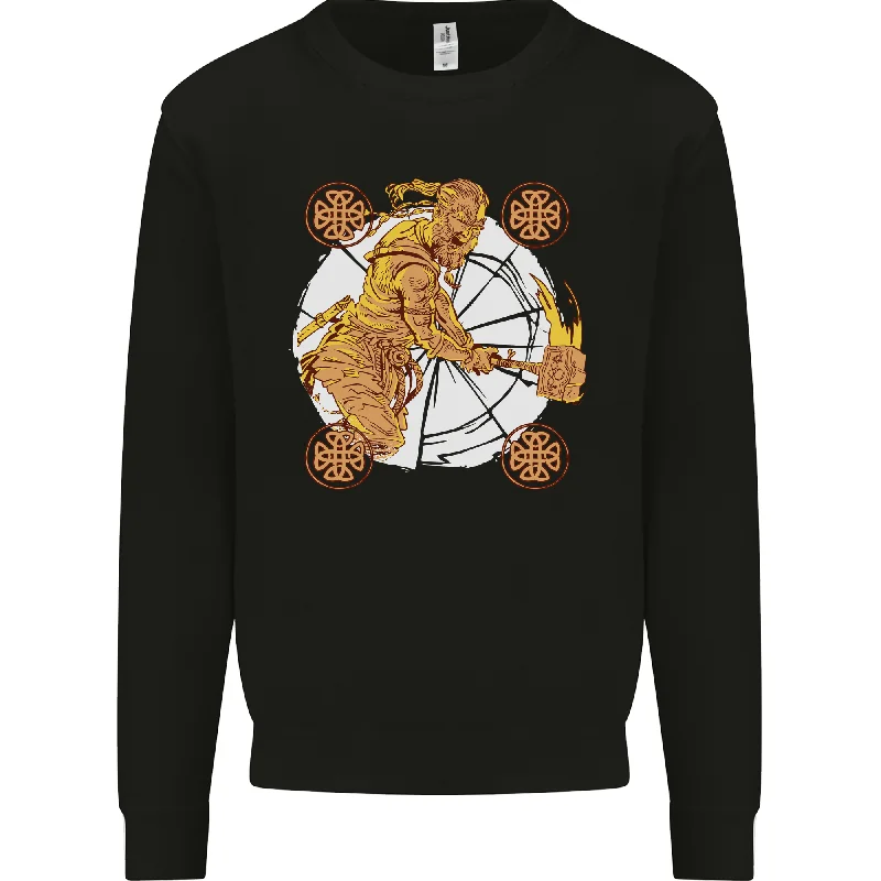 slim fit workout hoodieA Viking With a Hammer Thor Tribal Valhalla Mens Sweatshirt Jumper