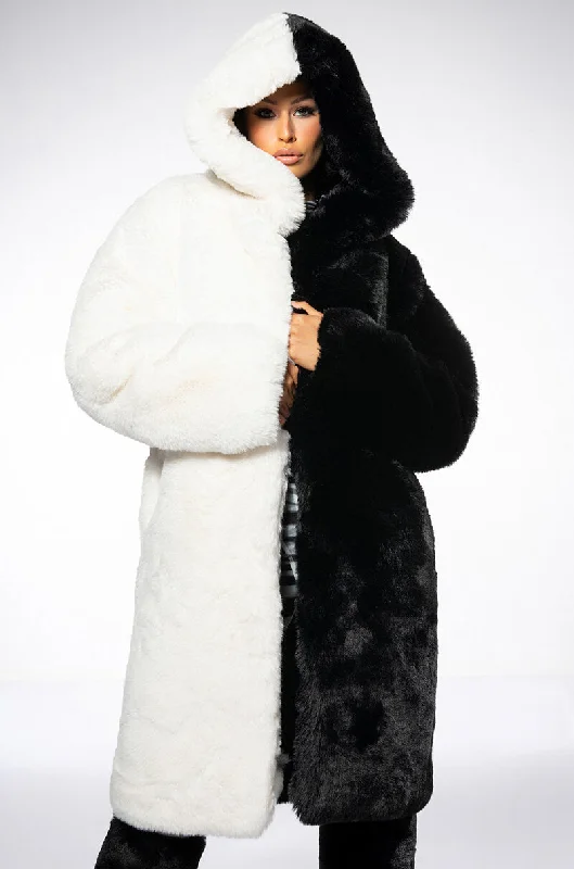 fashionable outerwearHALF HALF BDUBS FAUX FUR COAT