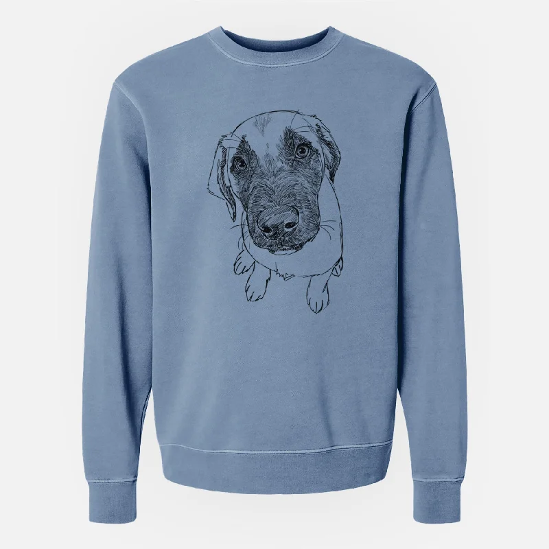 lightweight fitness hoodieDoodled Millie the Mastiff Malinois Mix - Unisex Pigment Dyed Crew Sweatshirt