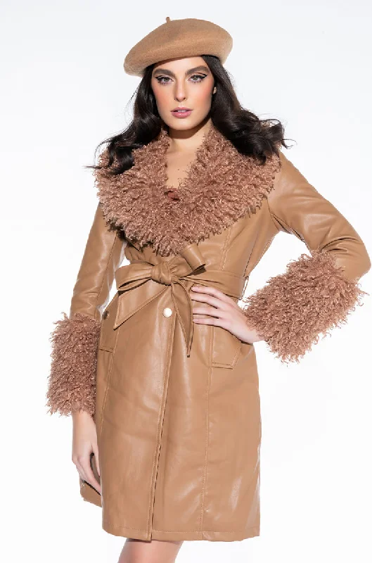 fashion-forward coatMOHAIR CAMEL TRENCH