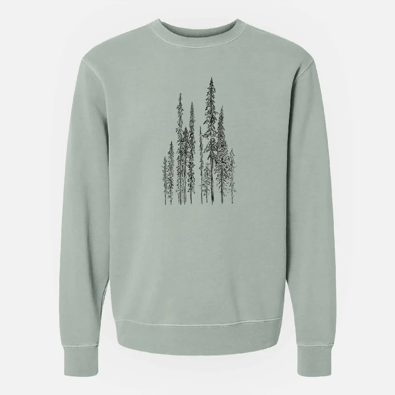 loose fit sports sweatshirtBlack Spruce (Picea mariana) - Unisex Pigment Dyed Crew Sweatshirt