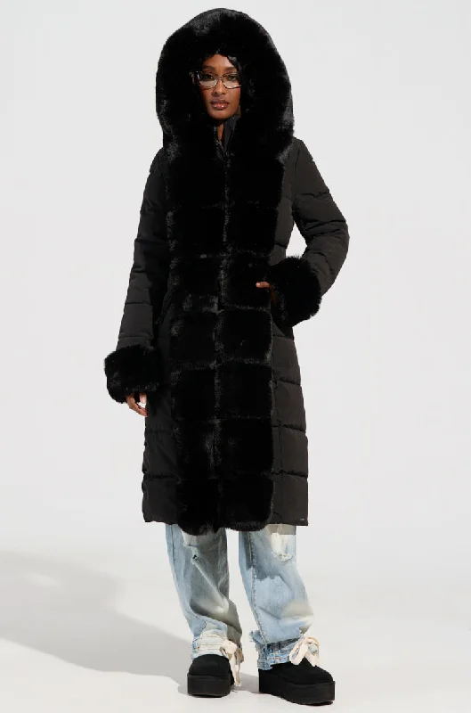 wool coatARLETTE FUR TRIM PUFFER