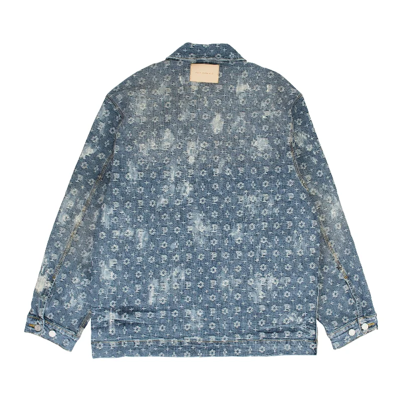 JACQUARD MONOGRAM Indigo DENIM JACKETS