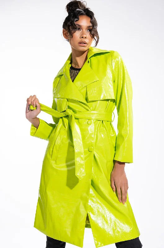 urban street coatHEARTS ON FIRE NEON CROC TRENCH JACKET