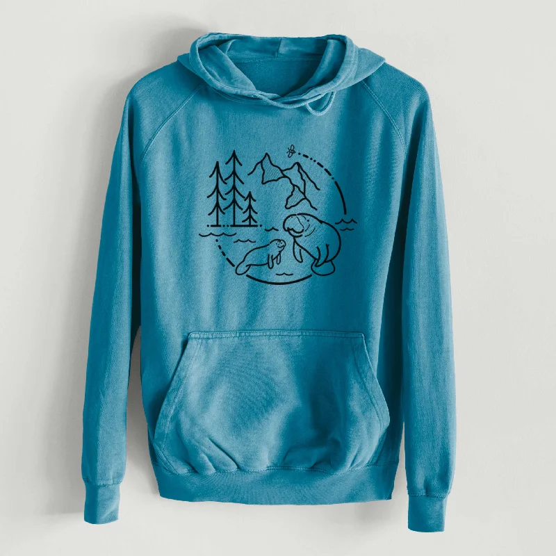 lightweight fitness hoodieIt's All Connected - Manatee  - Mid-Weight Unisex Vintage 100% Cotton Hoodie