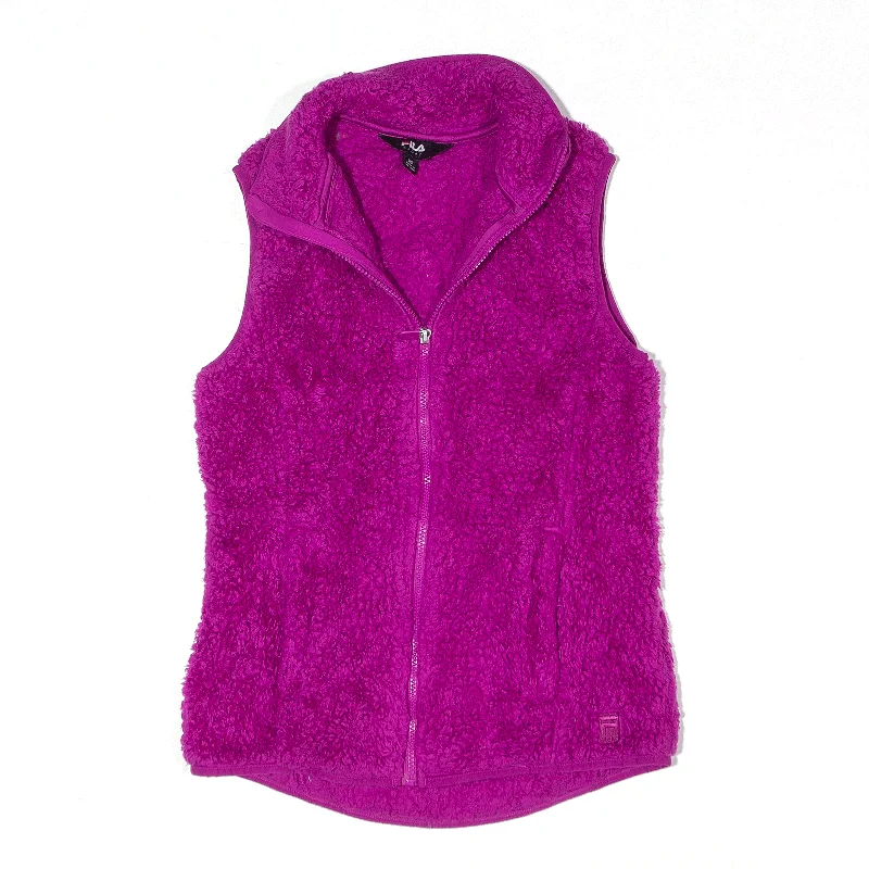 modern outerwearFILA Teddy Gilet Pink Fleece Womens XS