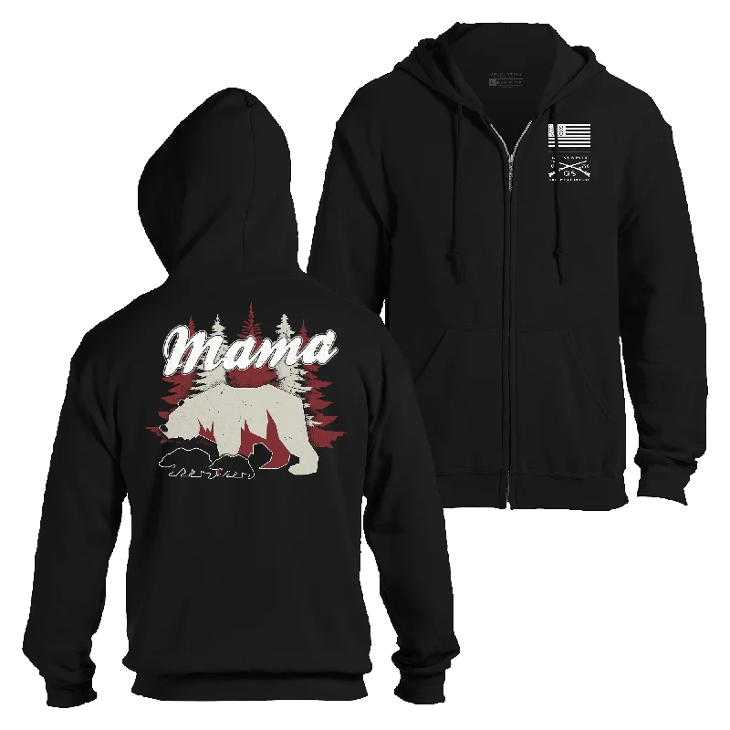 Women's Mama Bear Full-Zip Hoodie - Black