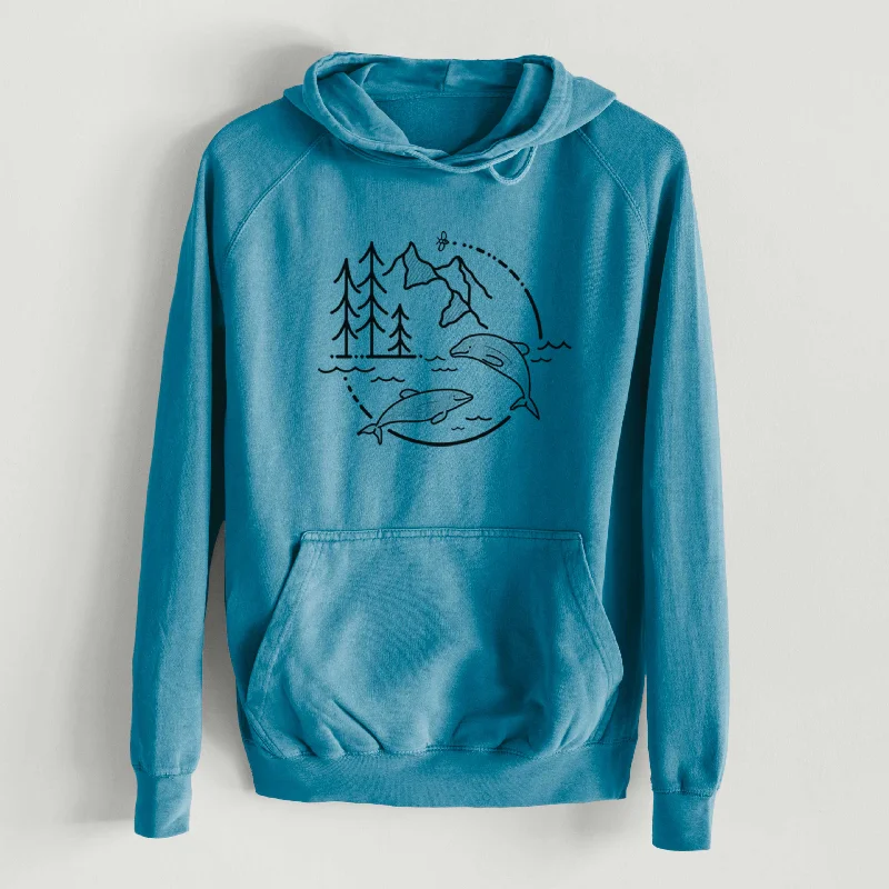 stylish athletic hoodieIt's All Connected - Maui Dolphins  - Mid-Weight Unisex Vintage 100% Cotton Hoodie