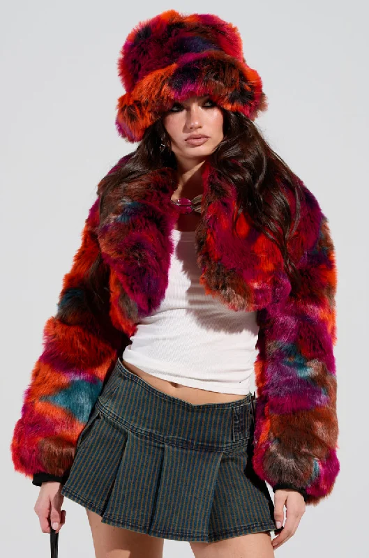 versatile coatUPSETTER CROP FAUX FUR JACKET