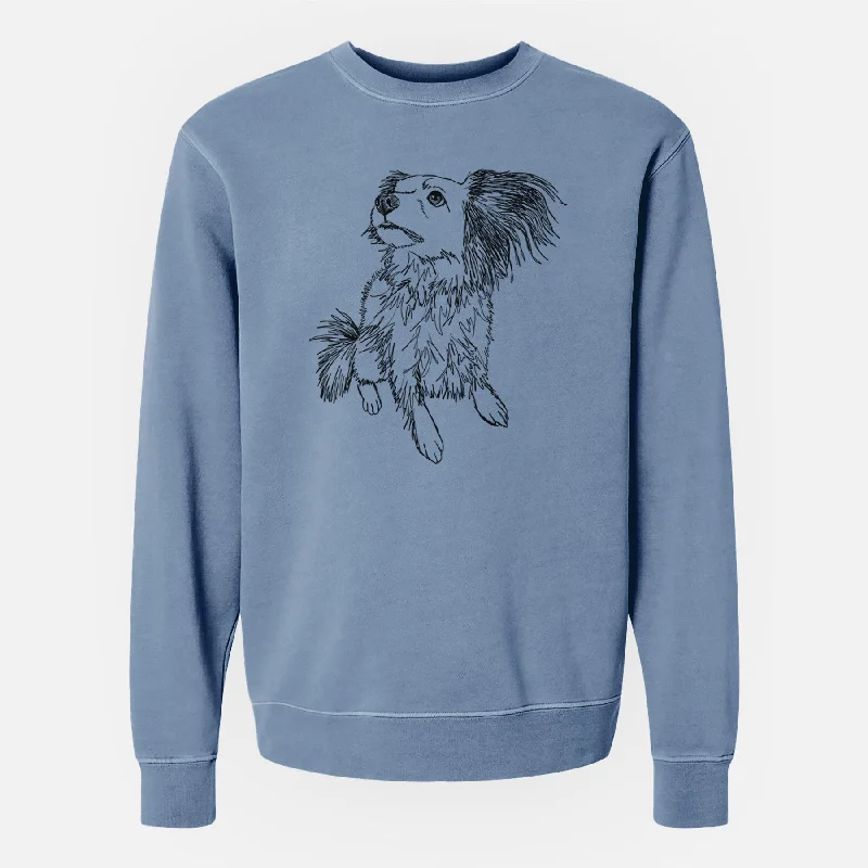 urban activewear hoodieDoodled Tony the Mixed Breed - Unisex Pigment Dyed Crew Sweatshirt