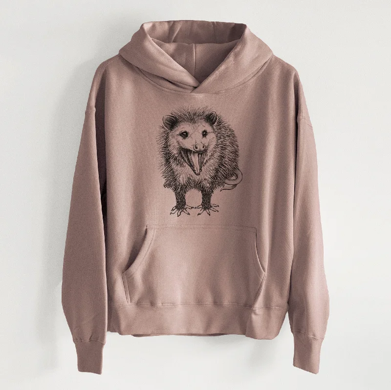 modern sports hoodieCLOSEOUT - Hissing Opossum - Didelphidae - Women's Heavyweight Relaxed Hoodie