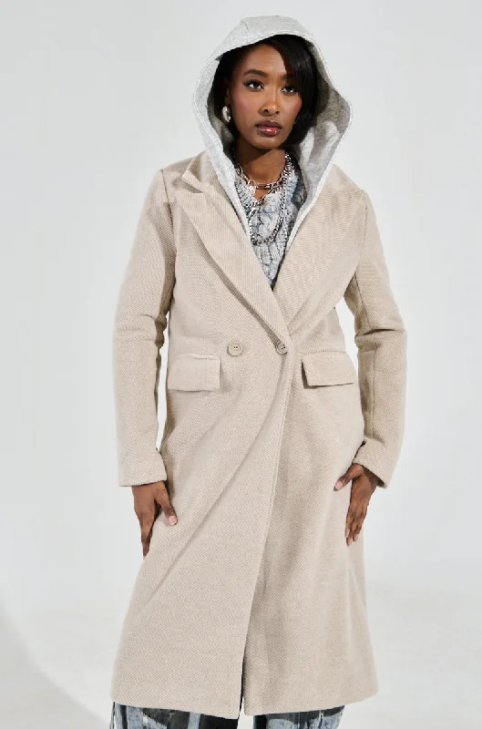 padded coatONLY ONE LAYERED TRENCH