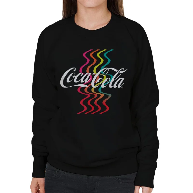 luxe gym hoodieCoca Cola Rainbow Waves Logo Women's Sweatshirt