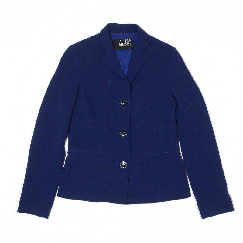 modern outerwearMOSCHINO Jacket Blue Blazer Womens XS