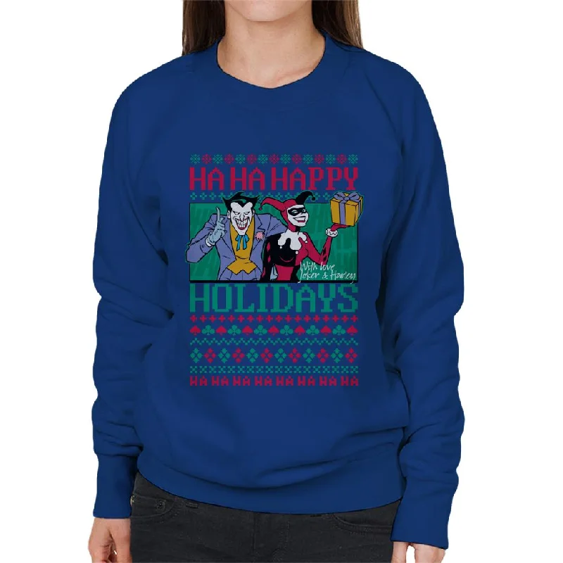 stylish training hoodieBatman Christmas The Joker Haha Happy Holiday Women's Sweatshirt