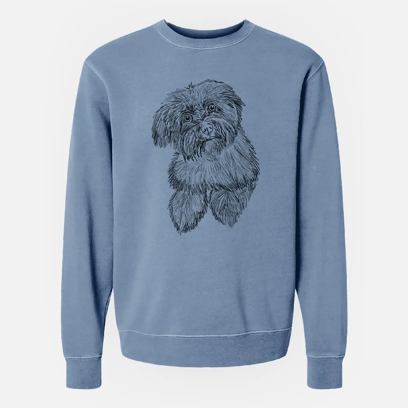 bold fitness hoodieDoodled Hershey the Havanese - Unisex Pigment Dyed Crew Sweatshirt