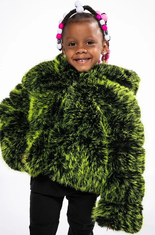 long-sleeve winter jacketBIANCHI THREE-DEE FAUX FUR KIDS JACKET