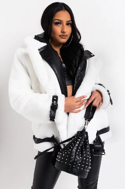 stylish coatMONTEGO FAUX FUR BIKER JACKET