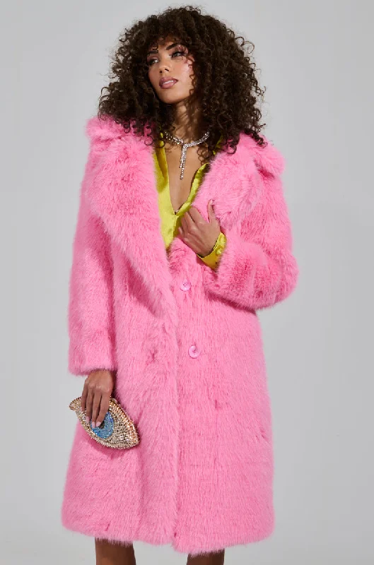 chic outerwearLENOX FAUX FUR TRENCH IN PINK