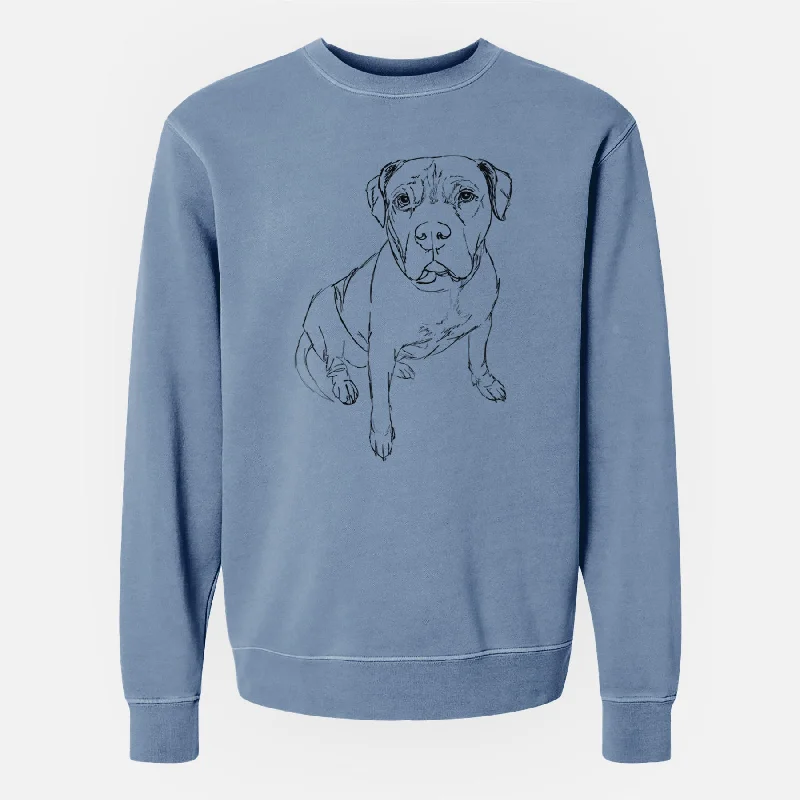 sleek sports hoodieDoodled Murphy the Pitbull - Unisex Pigment Dyed Crew Sweatshirt