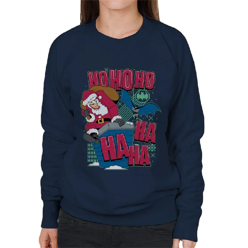 loose fit athletic hoodieBatman Christmas Joker Ho Ho Ho Ha Ha Ha Women's Sweatshirt